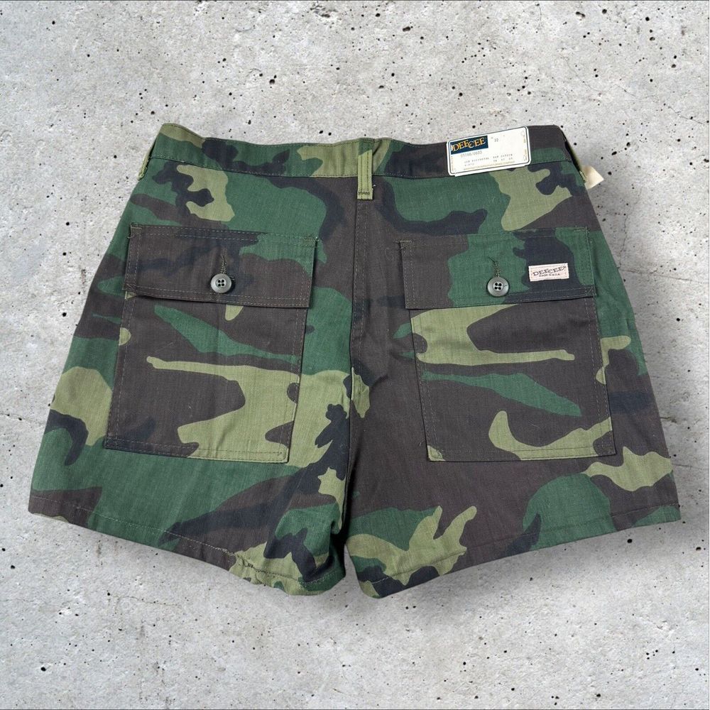 Vtg Dee Cee Women's 30" High Rise Woodland Camo Camouflage Fatigue Shorts NOS
